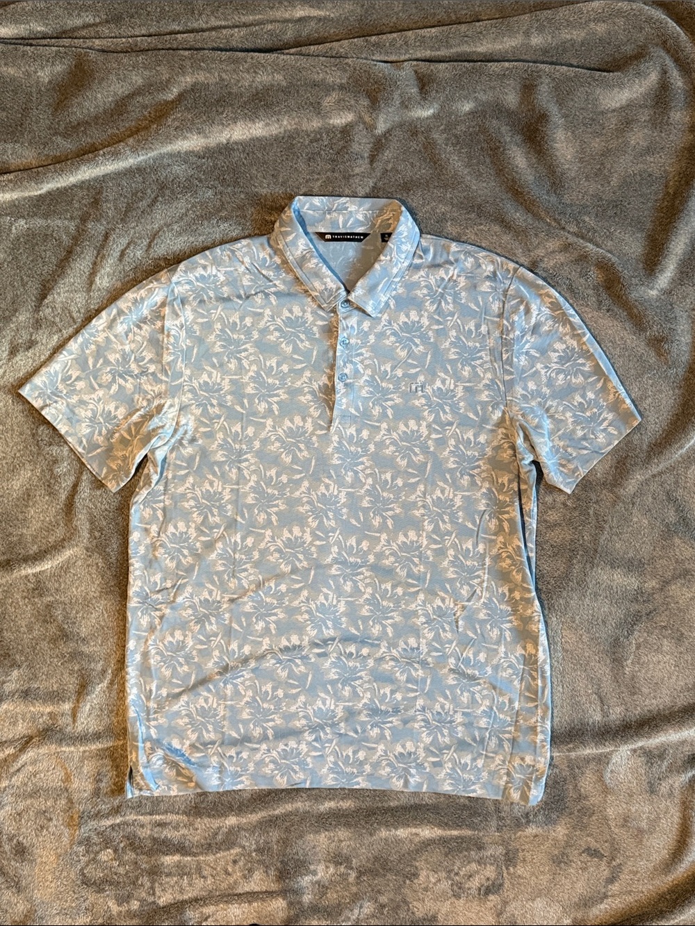 Travis Mathew Light Blue Floral Polo